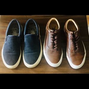 2 Pairs of Vans M7 W8.5 Slip On & Old Skool